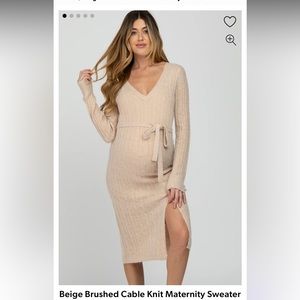 Pink blush cable knit sweater dress